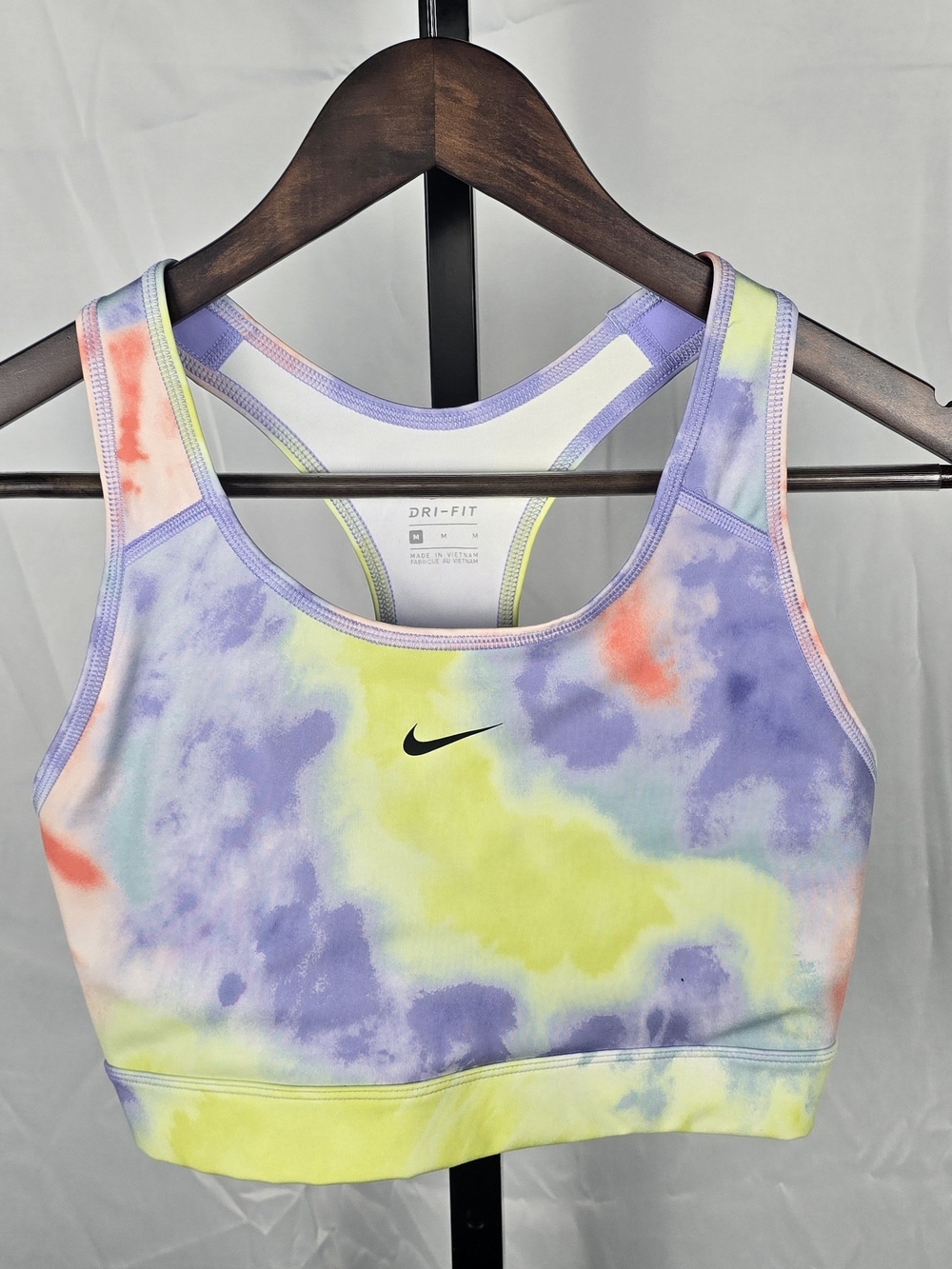 Nike Women's Dri-Fit Swoosh Tie Dye Sports Bra Size Medium